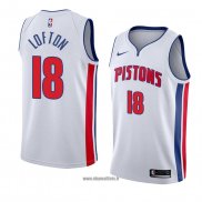 Maillot Detroit Pistons Zach Lofton No 18 Association 2018 Blanc