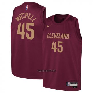 Maillot Enfant Cleveland Cavaliers Donovan Mitchell NO 45 Icon 2022-23 Rouge