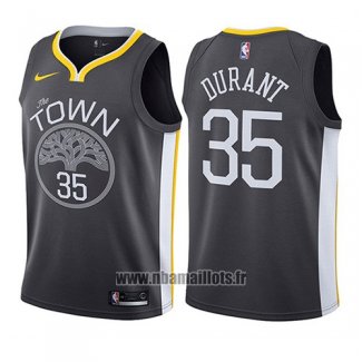 Maillot Enfant Golden State Warriors Kevin Durant No 35 Statement 2017-18 Gris