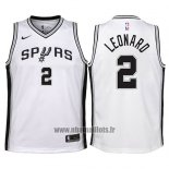 Maillot Enfant San Antonio Spurs Kawhi Leonard No 2 2017-18 Blanc