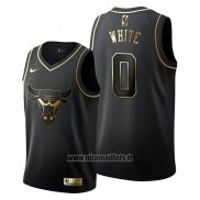 Maillot Golden Edition Chicago Bulls Coby White No 0 Noir