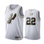 Maillot Golden Edition San Antonio Spurs Rudy Gay No 22 Blanc