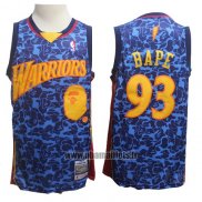 Maillot Golden State Warriors Bape No 93 Hardwood Classics Bleu