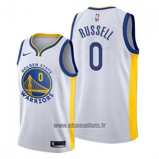 Maillot Golden State Warriors D'angelo Russell No 0 Association Blanc