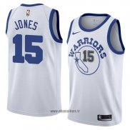 Maillot Golden State Warriors Damian Jones No 15 Hardwood Classic 2018 Blanc