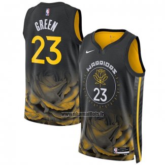 Maillot Golden State Warriors Draymond Green NO 23 Ville 2022-23 Noir