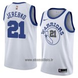 Maillot Golden State Warriors Jonas Jerebko No 21 Hardwood Classic 2018-19 Blanc