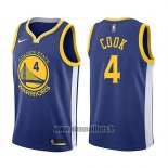 Maillot Golden State Warriors Quinn Cook No 4 Icon 2017-18 Bleu
