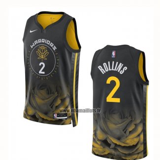 Maillot Golden State Warriors Ryan Rollins NO 2 Ville 2022-23 Noir