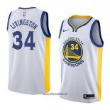 Maillot Golden State Warriors Shaun Livingston No 34 Association 2018 Blanc