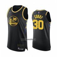 Maillot Golden State Warriors Stephen Curry NO 30 Ville 2021-22 Authentique Noir