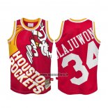 Maillot Houston Rockets Hakeem Olajuwon No 34 Mitchell & Ness Big Face Rouge