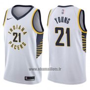 Maillot Indiana Pacers Thaddeus Young No 21 Association 2017-18 Blanc