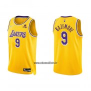 Maillot Los Angeles Lakers Kent Bazemore NO 9 75th Anniversary 2021-22 Jaune