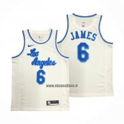 Maillot Los Angeles Lakers LeBron James NO 6 Classic 2019-20 Blanc