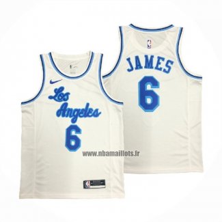 Maillot Los Angeles Lakers LeBron James NO 6 Classic 2019-20 Blanc