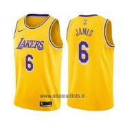 Maillot Los Angeles Lakers Lebron James No 6 Icon 2019 Jaune