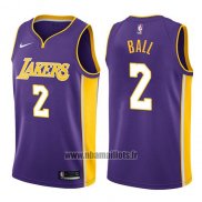 Maillot Los Angeles Lakers Lonzo Ball No 2 2017-18 Volet