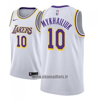 Maillot Los Angeles Lakers Sviatoslav Mykhailiuk No 10 Association 2018-19 Blanc