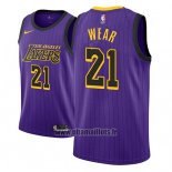 Maillot Los Angeles Lakers Travis Wear No 21 Ville 2018 Volet