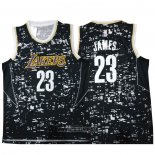 Maillot Luces de La Ville Los Angeles Lakers Lebron James No 23 Noir