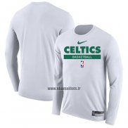 Maillot Manches Longues Boston Celtics Practice Performance 2022-23 Blanc