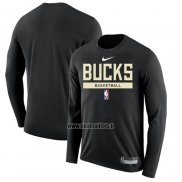 Maillot Manches Longues Milwaukee Bucks Practice Performance 2022-23 Noir