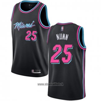 Maillot Miami Heat Kendrick Nunn No 25 Ville 2018-19 Noir