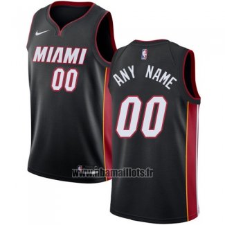 Maillot Miami Heat Personnalise 2017-18 Noir