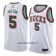 Maillot Milwaukee Bucks D.j. Wilson No 5 Classic 2018 Blanc