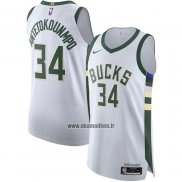 Maillot Milwaukee Bucks Giannis Antetokounmpo NO 34 Association Authentique Blanc