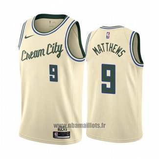 Maillot Milwaukee Bucks Wesley Matthews No 9 Ville Crema