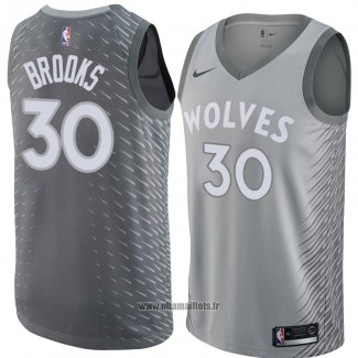 Maillot Minnesota Timberwolves Aaron Brooks No 30 Ville 2018 Gris