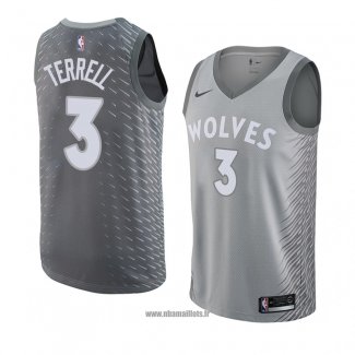 Maillot Minnesota Timberwolves Jared Terrell No 3 Ville 2018 Gris