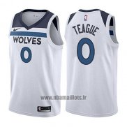 Maillot Minnesota Timberwolves Jeff Teague No 0 Association 2017-18 Blanc