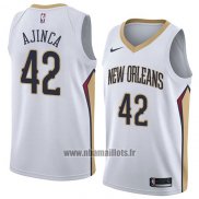 Maillot New Orleans Pelicans Alexis Ajinca No 42 Association 2018 Blanc