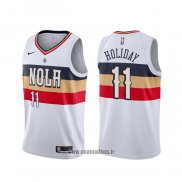 Maillot New Orleans Pelicans Jrue Holiday NO 11 Earned Blanc