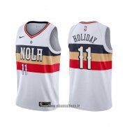 Maillot New Orleans Pelicans Jrue Holiday NO 11 Earned Blanc