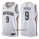 Maillot New Orleans Pelicans Rajon Rondo No 9 Association 2017-18 Blanc