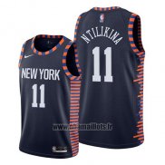 Maillot New York Knicks Frank Ntilikina No 11 Ville 2019 Bleu
