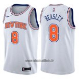 Maillot New York Knicks Michael Beasley No 8 Statement 2017-18 Blanc
