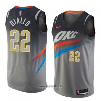 Maillot Oklahoma City Thunder Hamidou Diallo No 22 Ville 2018 Gris