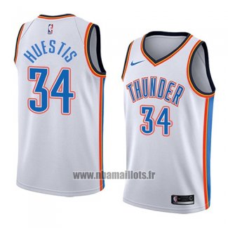 Maillot Oklahoma City Thunder Josh Huestis No 34 Association 2018 Blanc