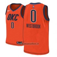 Maillot Oklahoma City Thunder Russell Westbrook No 0 Earned 2018-19 Orange