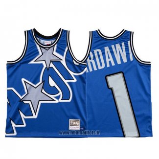 Maillot Orlando Magic Penny Hardaway NO 1 Mitchell & Ness Big Face Bleu