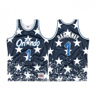 Maillot Orlando Magic Penny Hardaway No 1 Mitchell & Ness Throwback Bleu