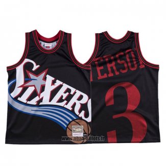 Maillot Philadelphia 76ers Allen Iverson NO 42 Mitchell & Ness Big Face Noir