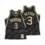 Maillot Philadelphia 76ers Allen Iverson NO 3 Mitchel & Ness 1996-97 Noir