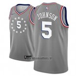 Maillot Philadelphia 76ers Amir Johnson No 5 Ville 2018-19 Gris