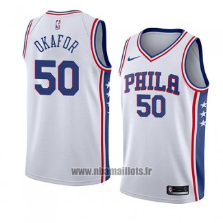 Maillot Philadelphia 76ers Emeka Okafor No 50 Association 2018 Blanc